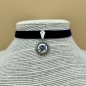 Preview: blaues Samtband-Collier "Fabienne"