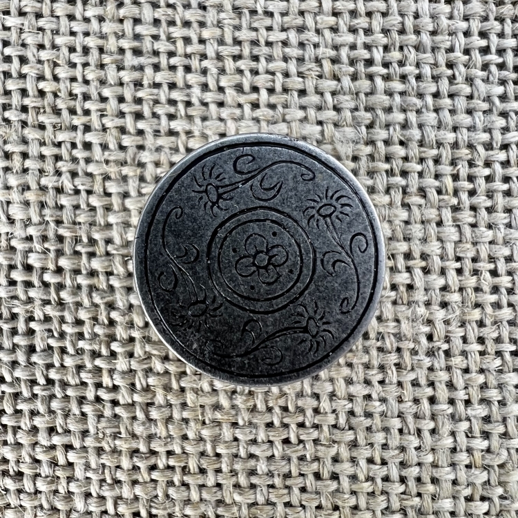 floraler Taler-Knopf - alt-silber | Trachtenschmuck und traditionelle Kurzware