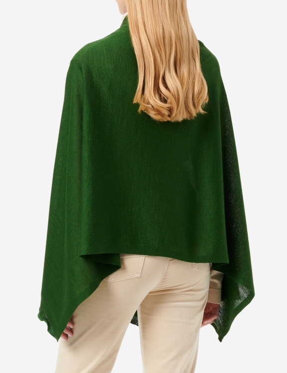 Merino-Strickstola mit Wellensaum - Grün