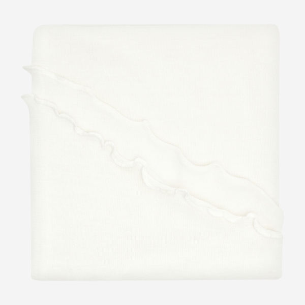 Merino-Strickstola mit Wellensaum - Natur