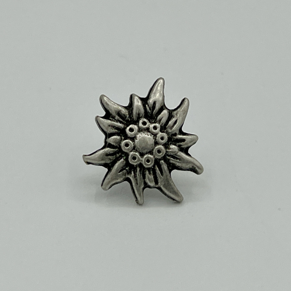 Edelweiß-Anstecknadel im Antik-Silber-Look