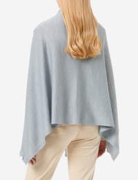 Merino-Strickstola mit Wellensaum - Hellgrau