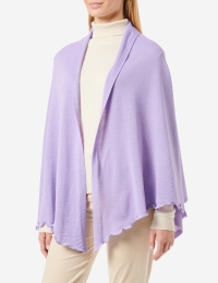 Merino-Strickstola mit Wellensaum - Flieder