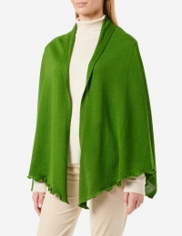 Merino-Strickstola mit Wellensaum - Hellgrün