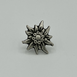 Edelweiß-Anstecknadel im Antik-Silber-Look
